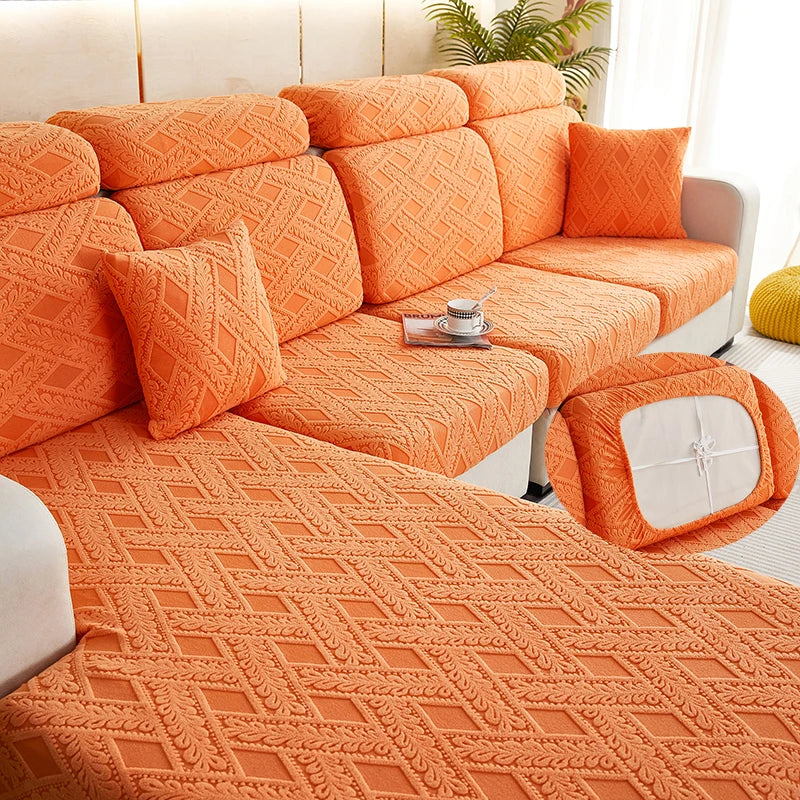 Jacquard Plush Sofa Cover