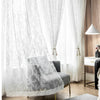 French Lace Sheer Curtains - White Tulle Voile Drapes for Bedroom & Living Room
