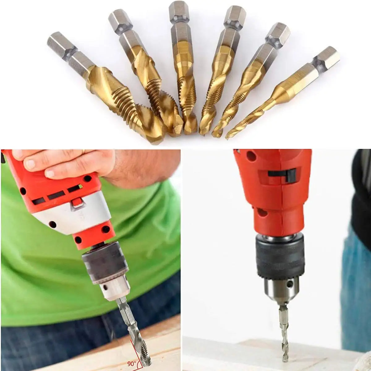 Metric Thread Tap Set - Titanium Coated HSS Drill Bits
