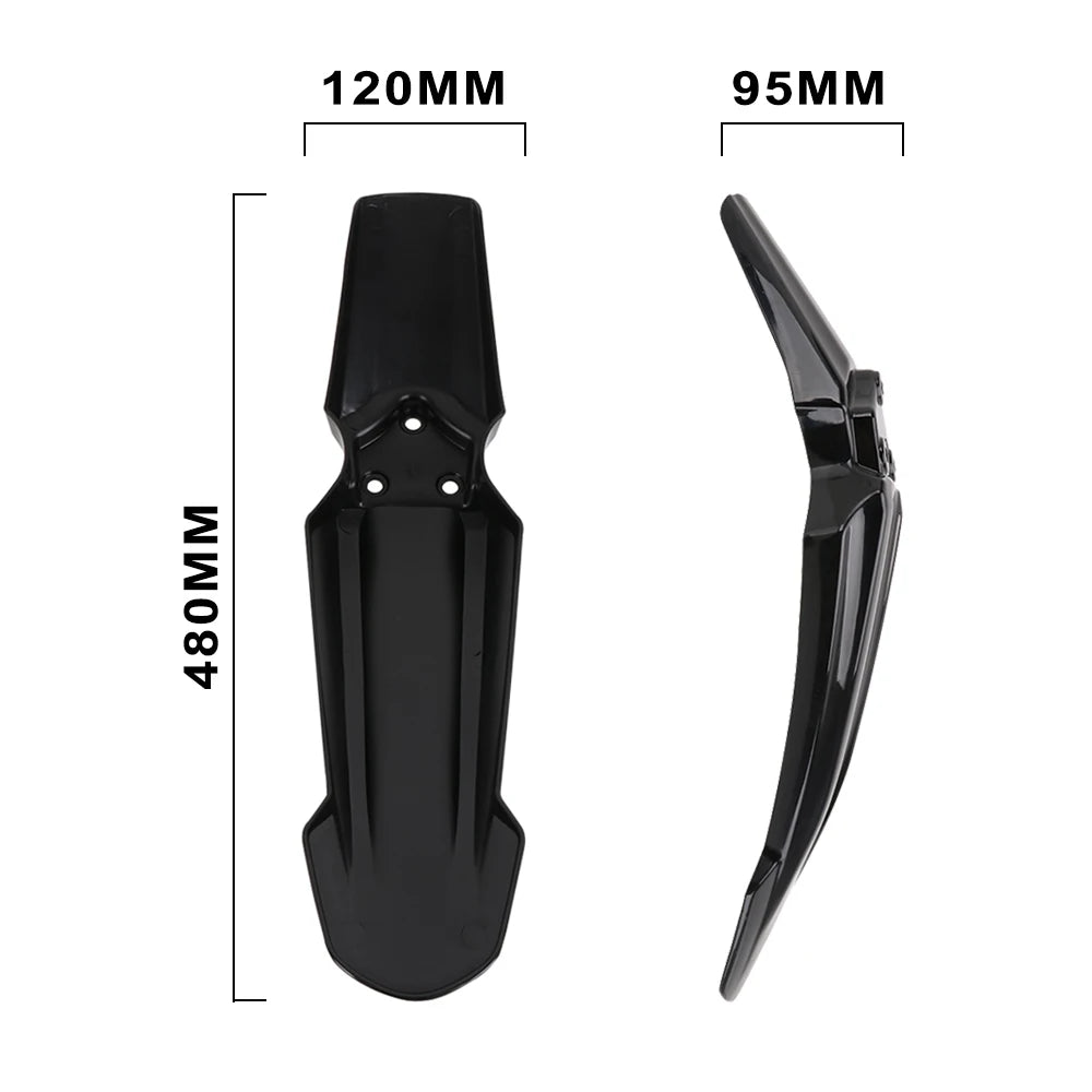 Black universal front and rear fender for Sur-Ron electric dirt bikes