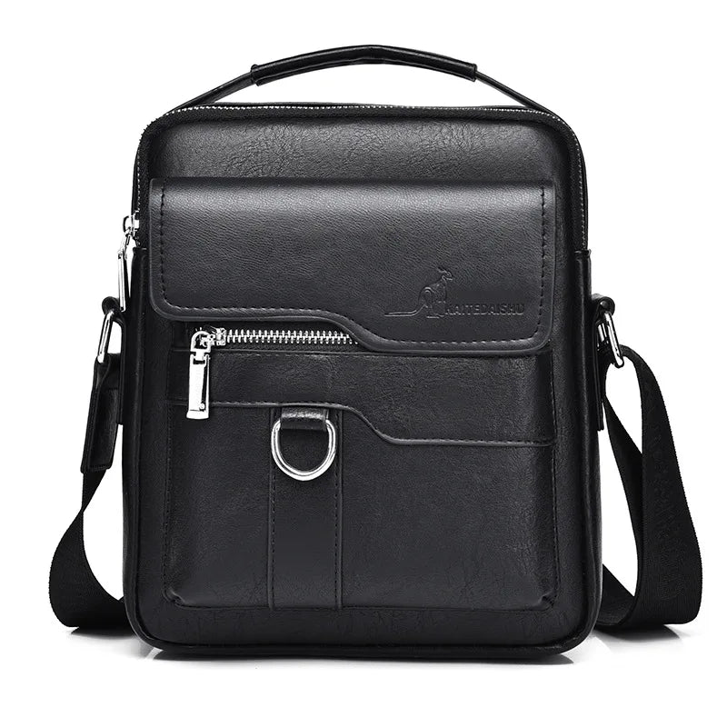 Vintage Leather Messenger Bag for Men – Classic Crossbody Shoulder Bag