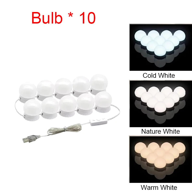 Dimmable LED Vanity Mirror Lights with USB Power