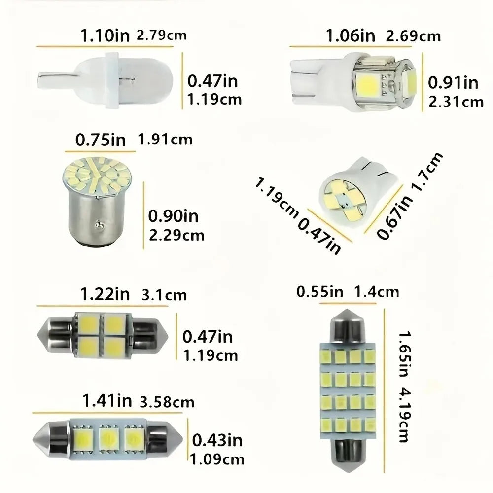 Complete 42-Piece LED Interior Light Kit for Cars