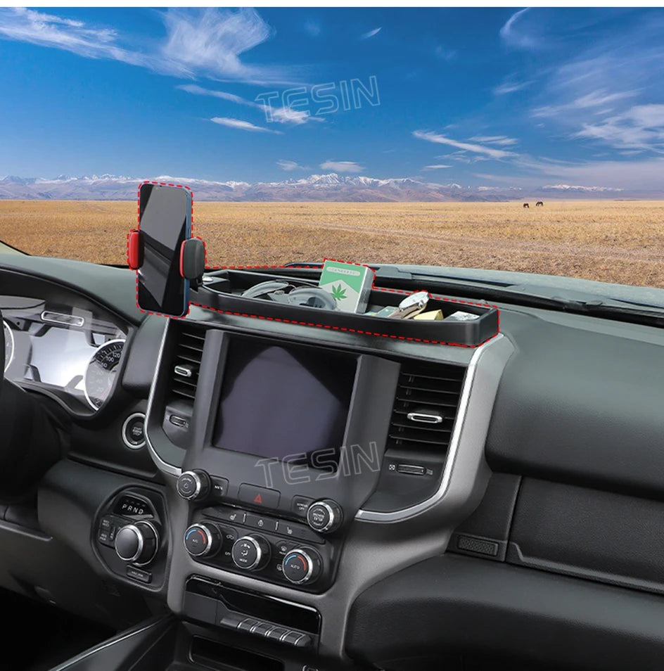 Center Console Organizer with Phone Holder for Dodge RAM 1500 (2012–2017)