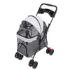 Foldable Pet Stroller with Panoramic Window & Sun Shade
