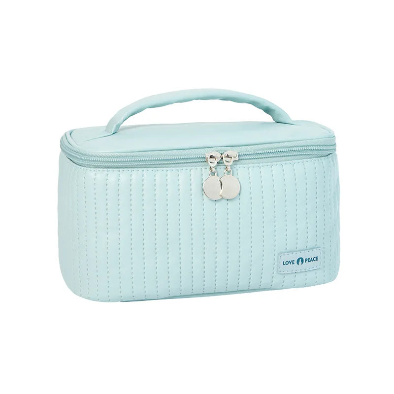 Portable Solid Color Makeup Organizer Bag