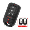 Black silicone car key case with three buttons for shockproof protection