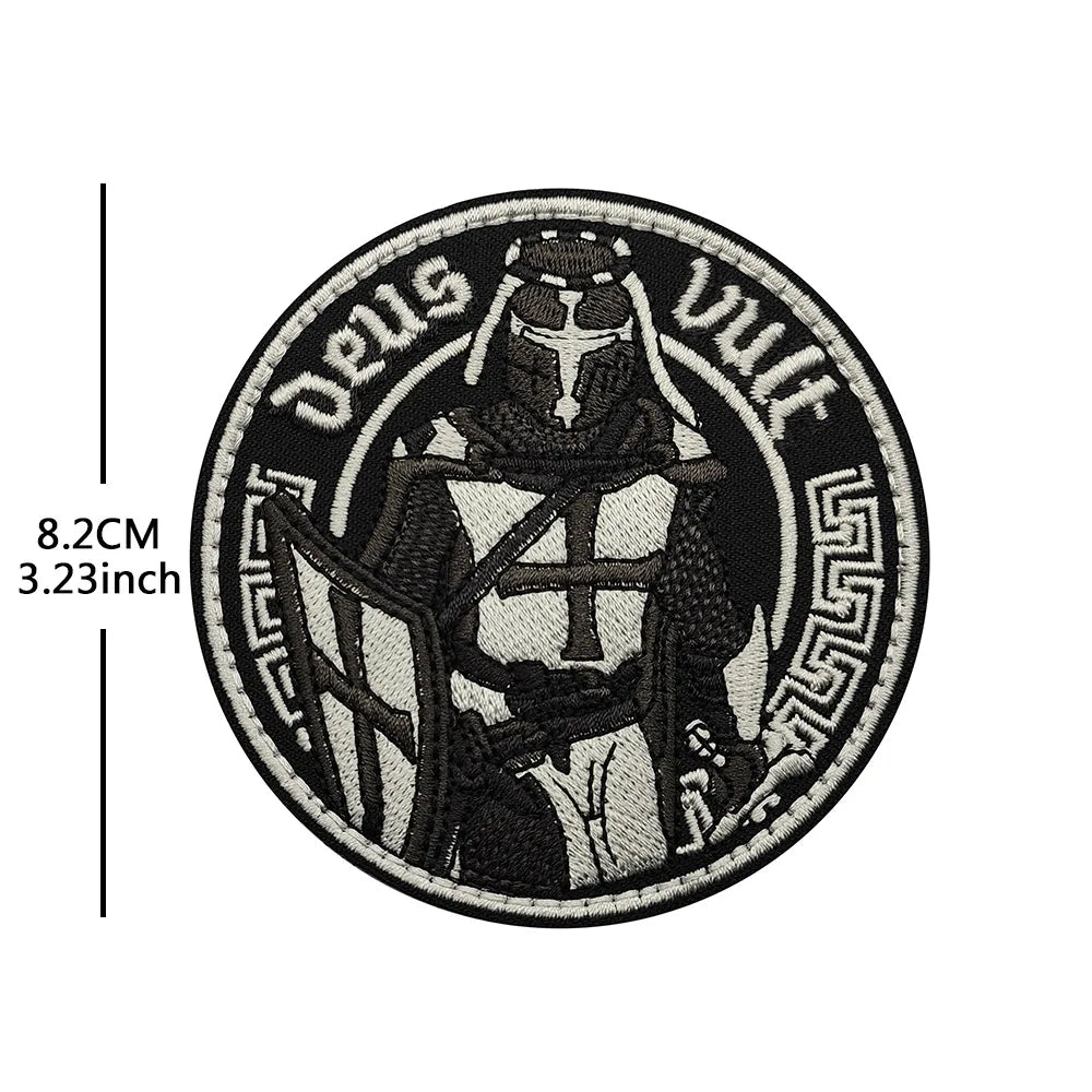 Knights Templar Cross Patch with Hook and Loop Backing