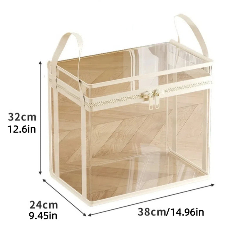 Transparente PVC-Aufbewahrungskorb für Stofftiere mit Griff