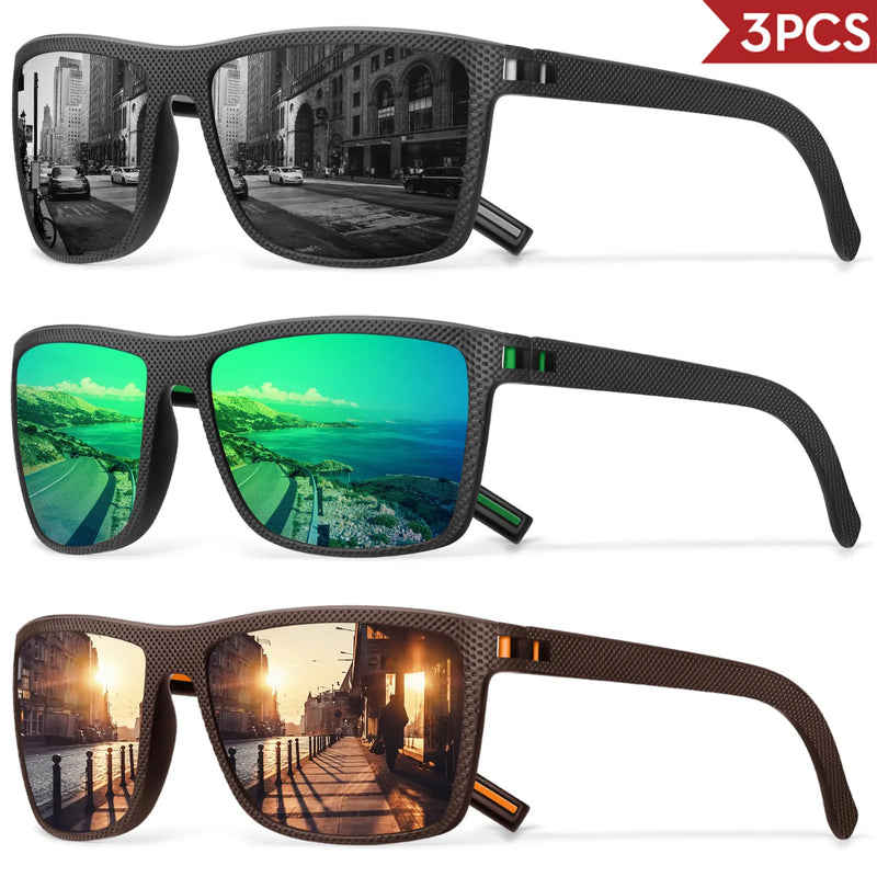 Polarized Square Sunglasses with UV400 Protection