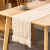 Boho Cotton Tassel Table Runner for Farmhouse & Wedding Decor