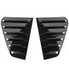 A pair of black rear window louvers for a Volkswagen Golf 7 or 7.5 car.