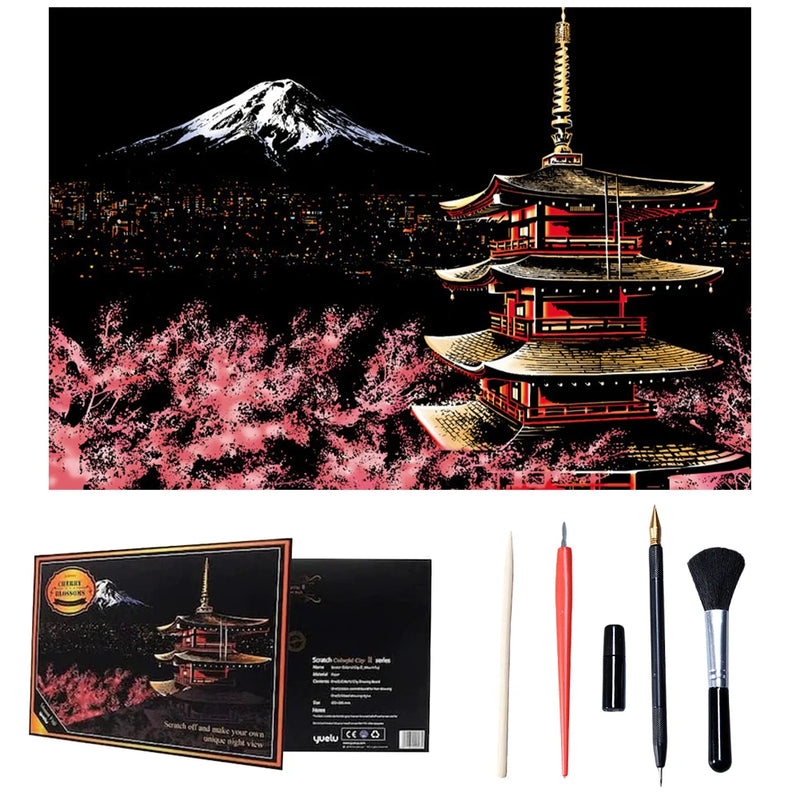 Mount Fuji Scratch Art Painting Kit