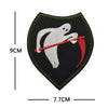 Glow-in-the-Dark Skull Biker Patch with Hook & Loop Backing