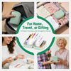 A set of 7-day waterproof pill organizers with 14 color-coded pouches shown in various contexts for home, travel, and gifting