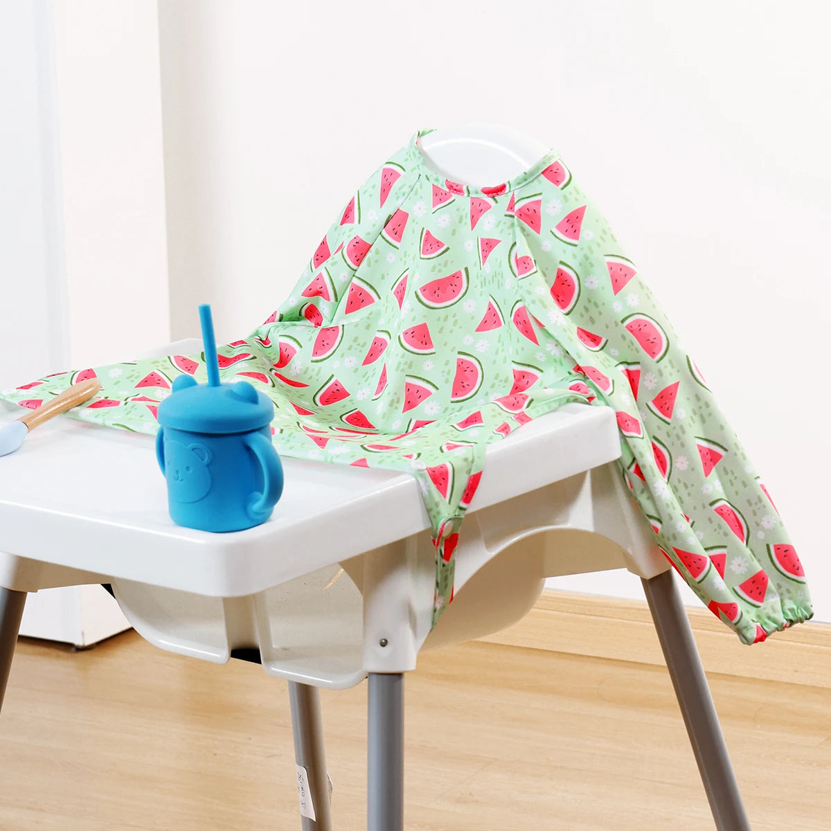 Snap Button Waterproof Baby Feeding Bib with Long Sleeves