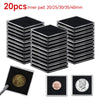 Clear Plastic Square Coin Holder Capsules with Foam Inserts (20-Pack)