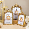 European Retro Arch Photo Frame with Golden Lace Design