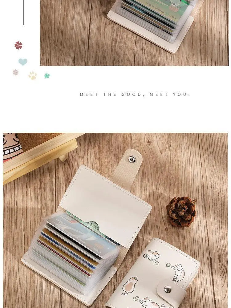 Cartoon Cat Card Holder Wallet with Anti-Theft RF Blocking