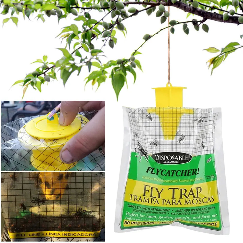 Hanging Disposable Fly Trap Bag with Bait
