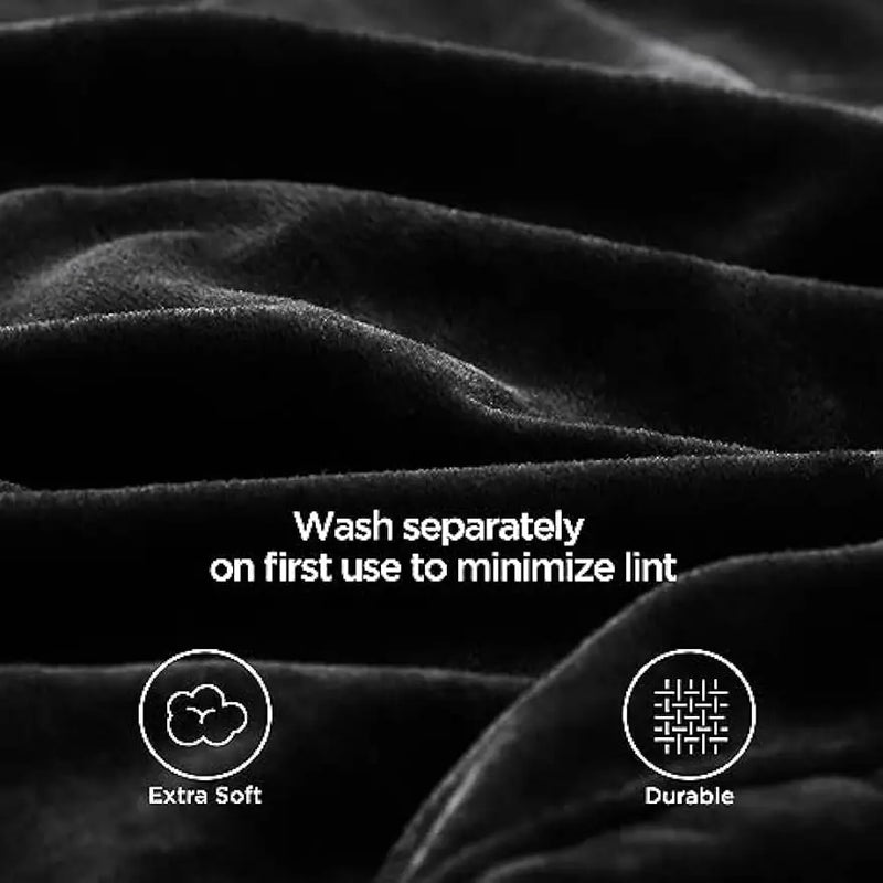 Black Microfiber Fleece Blanket