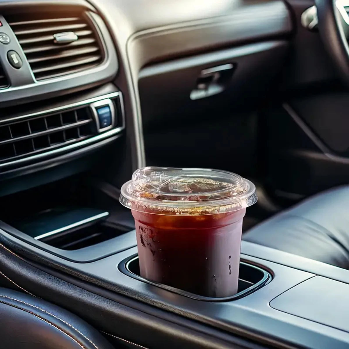 Clear Disposable Plastic Cups with Lids for Iced Drinks
