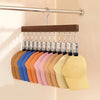 Wooden Multi-Clip Garment Hanger for Closet Organization