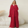 Oversized Wearable Fleece Blanket Hoodie with Sleeves
