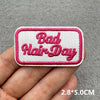 Pink Embroidered Iron-On Letter Patches for Clothing & Accessories
