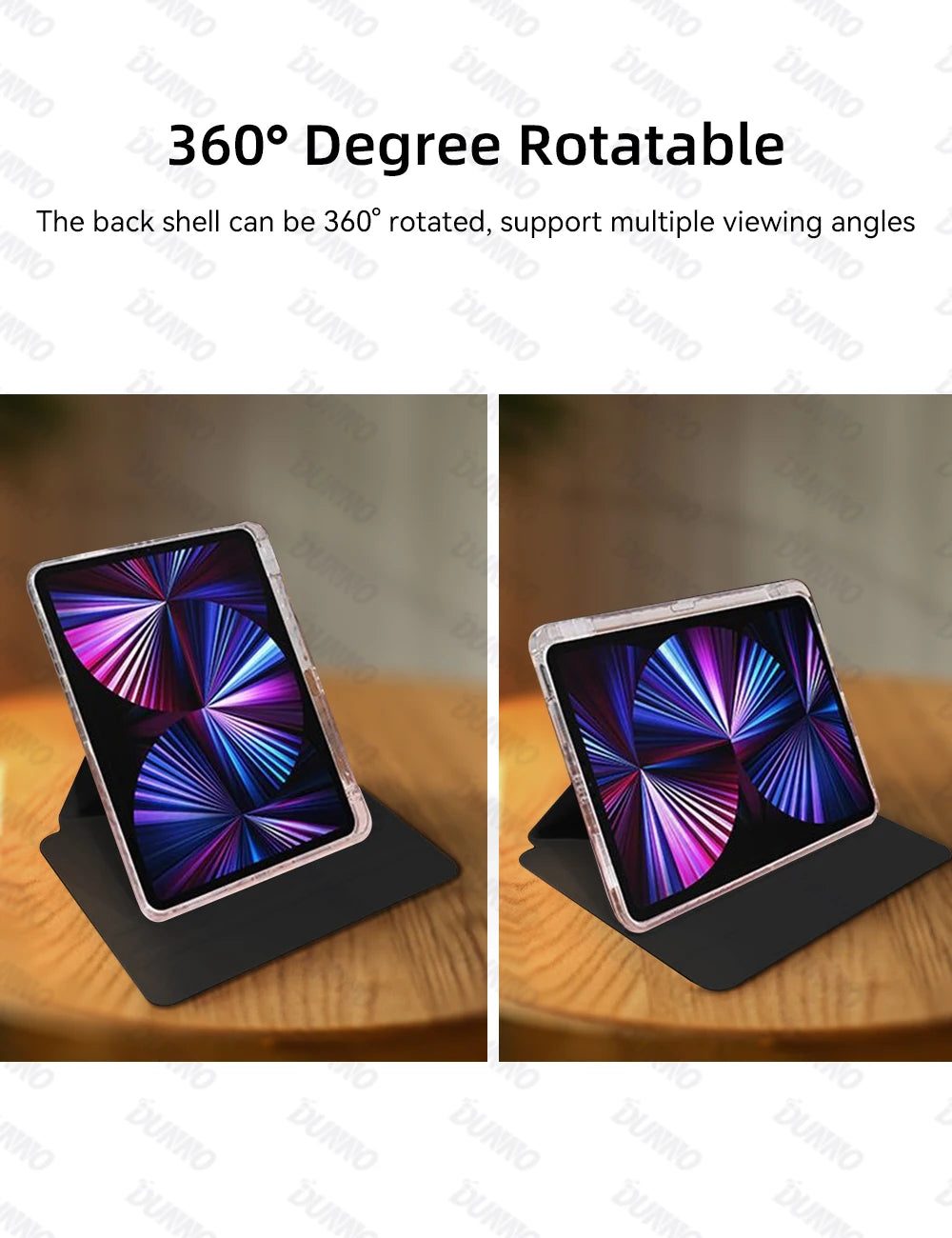 360° Rotating iPad Case with Pencil Holder