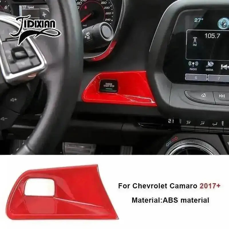 Red ABS material trim kit for Chevrolet Camaro interior and exterior components