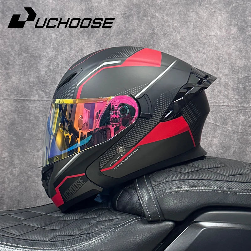 Modular Flip-Up Motorcycle Helmet with Removable Chin Guard