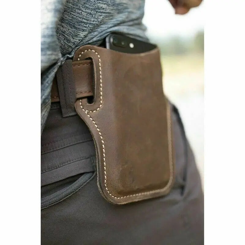 PU Leather Belt Clip Phone Holster for Travel and Outdoor Use