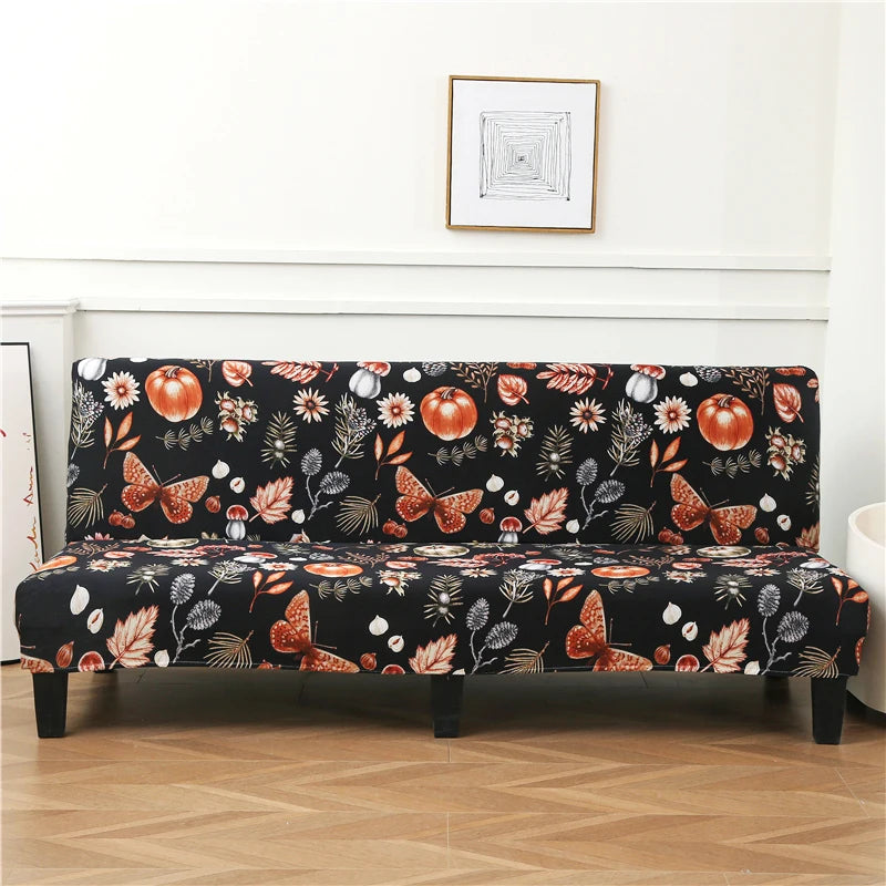 Stretchable Sofa Cover with Geometric Pattern for Futon Seats