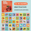 Box of black and white high-contrast baby visual cards for 12 to 36 months