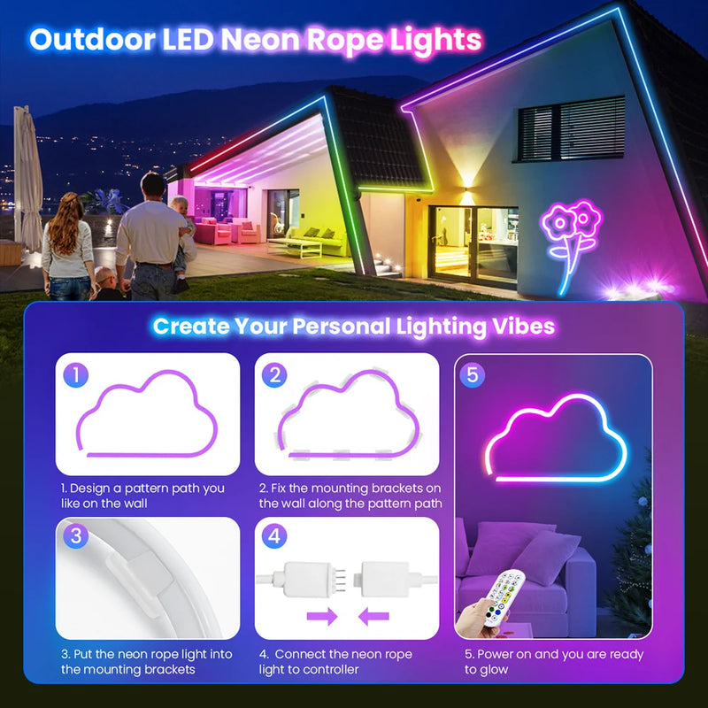Flexible RGB LED Neon Rope Light