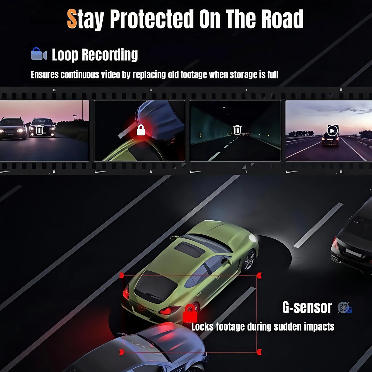 10-Inch Touchscreen Mirror Dash Cam with Front and Rear Cameras