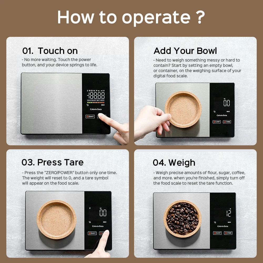Smart Nutrition Kitchen Scale with Bluetooth App