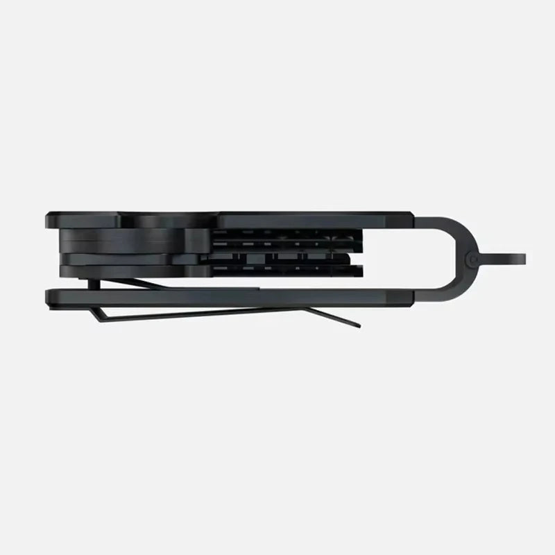 A black minimalist aluminum key organizer designed to hold 1 to 5 keys.