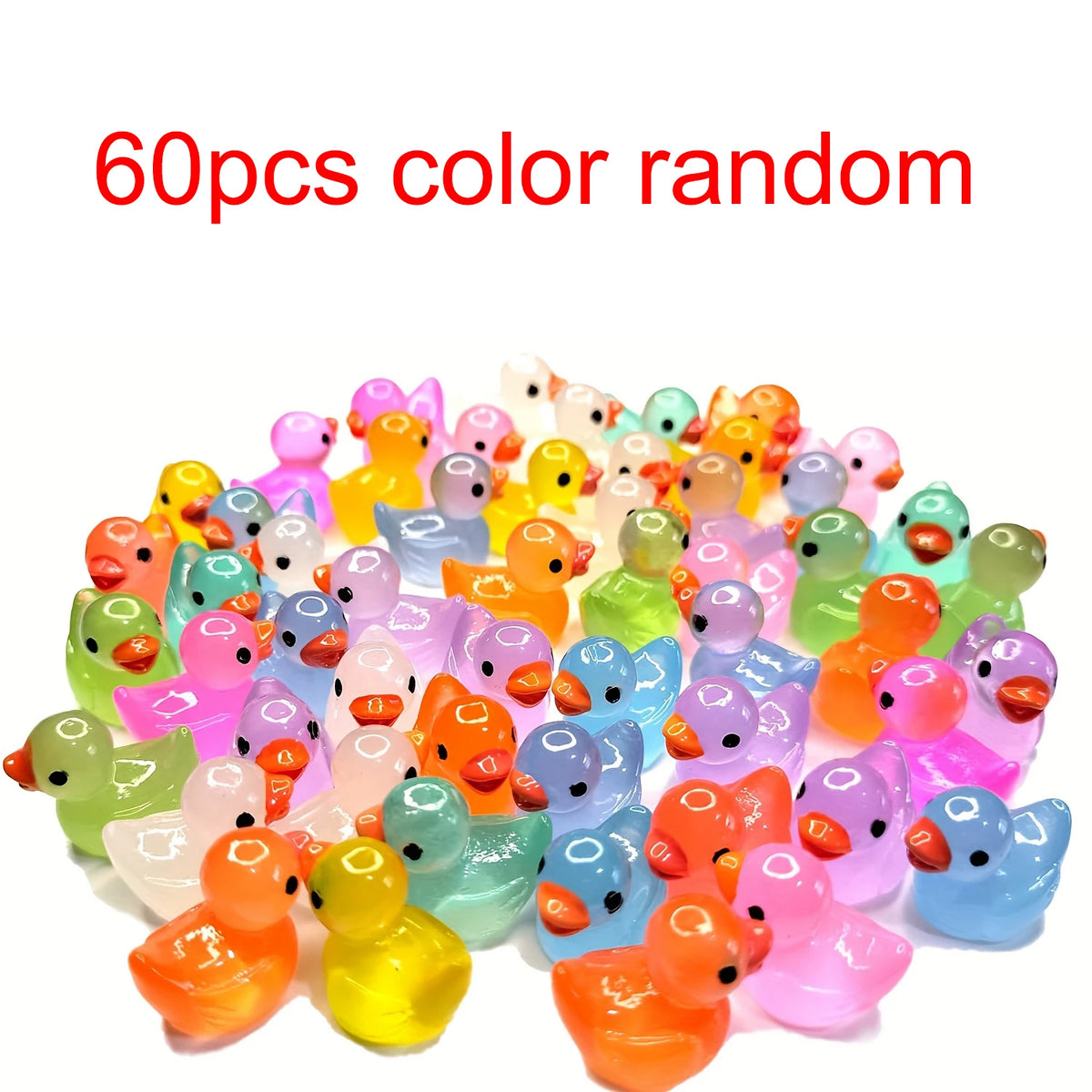 Glow-in-the-Dark Mini Duck Figurines for Garden & Décor