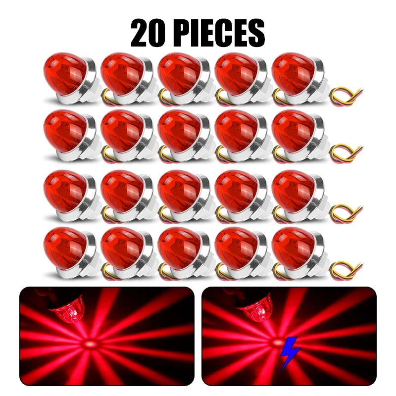Compact LED Watermelon Side Marker Light with Flashing Turn Signal