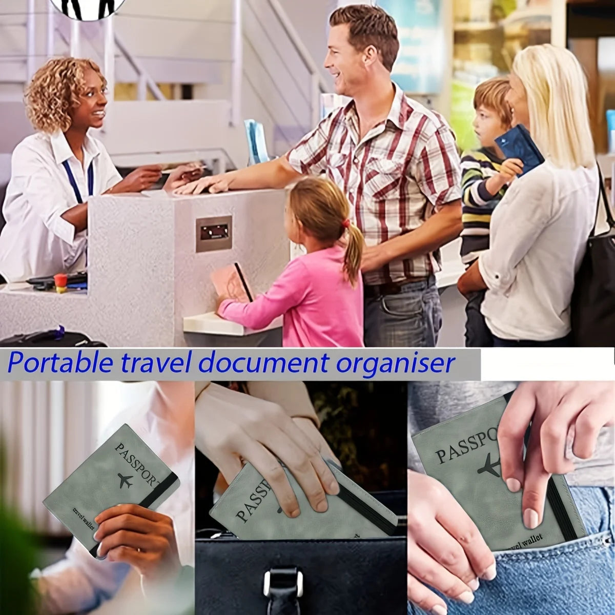 Vintage PU Travel Passport Holder with RFID Protection