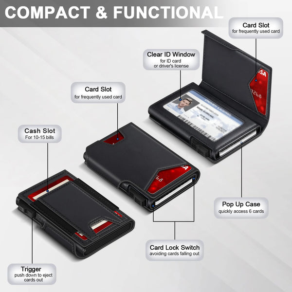 Slim RFID-Blocking Pop-Up Wallet for Men