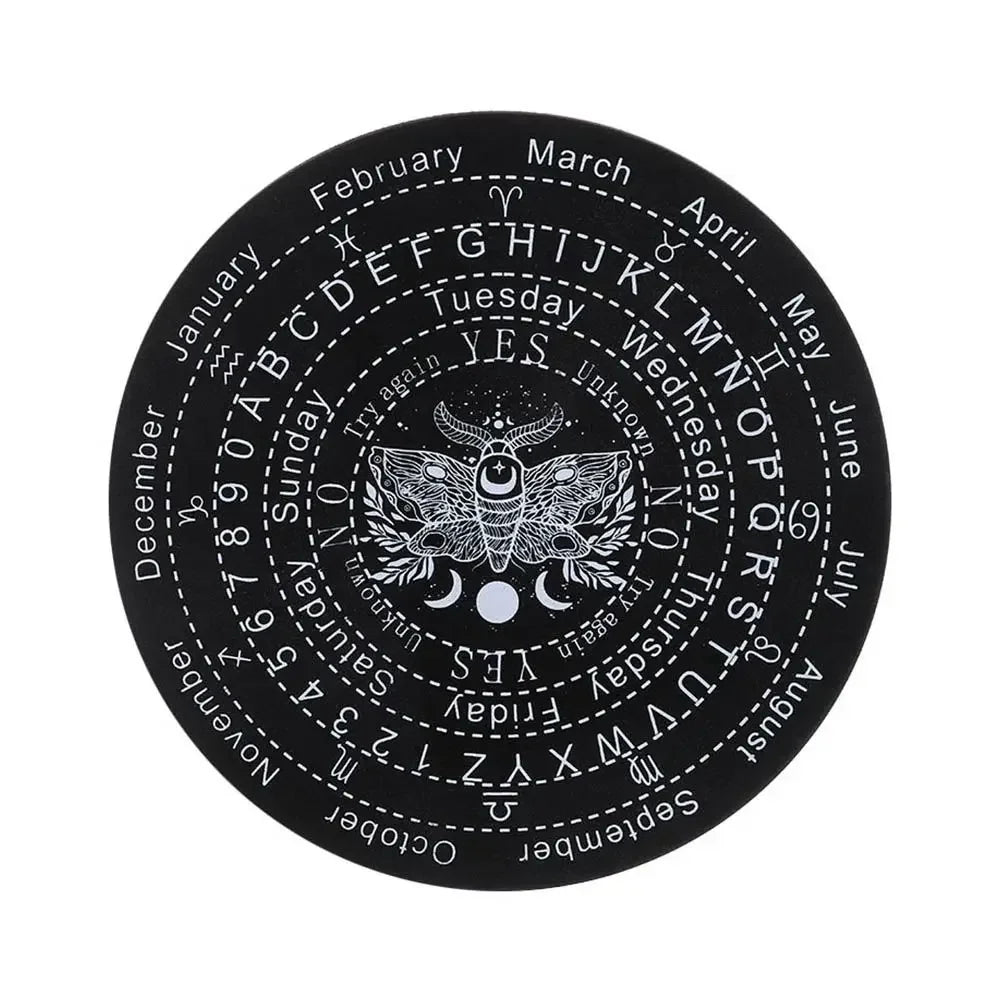 Wooden Pendulum Board with Celestial Design for Divination and Home Decor