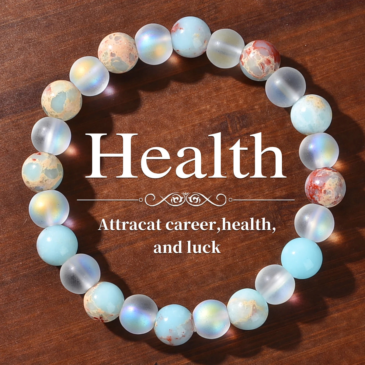 Aura Quarz & Meeressediment Perlenarmband