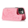 Butterfly Embossed Leather Wallet Case with Magnetic Flip Closure