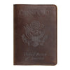 Genuine Leather Passport Holder with USA Flag Design