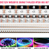Individual addressable RGB LED strips in various lengths and colors including 30/60/144 LED options