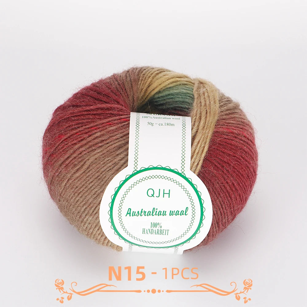 Multicolor Gradient Wool Yarn for Knitting and Crochet