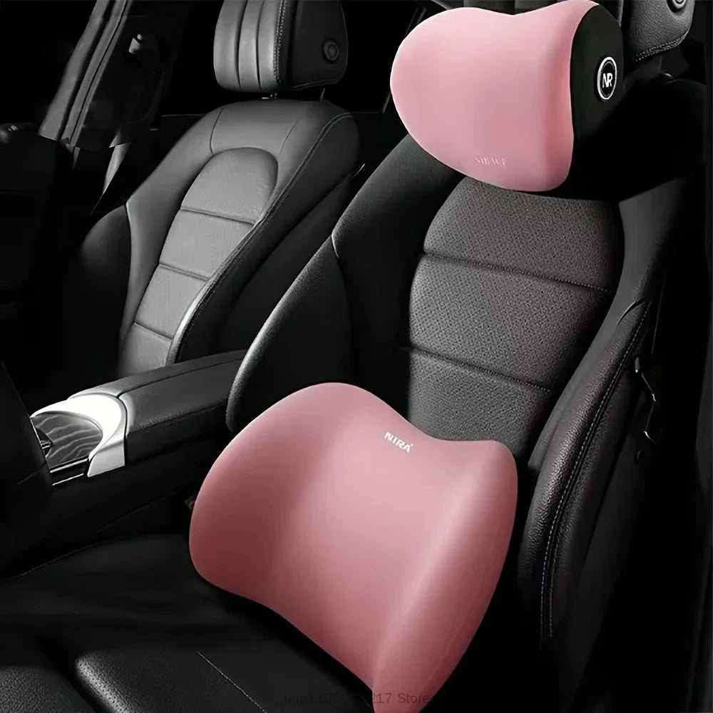 Memory Foam Car Headrest Pillow with Lumbar Support